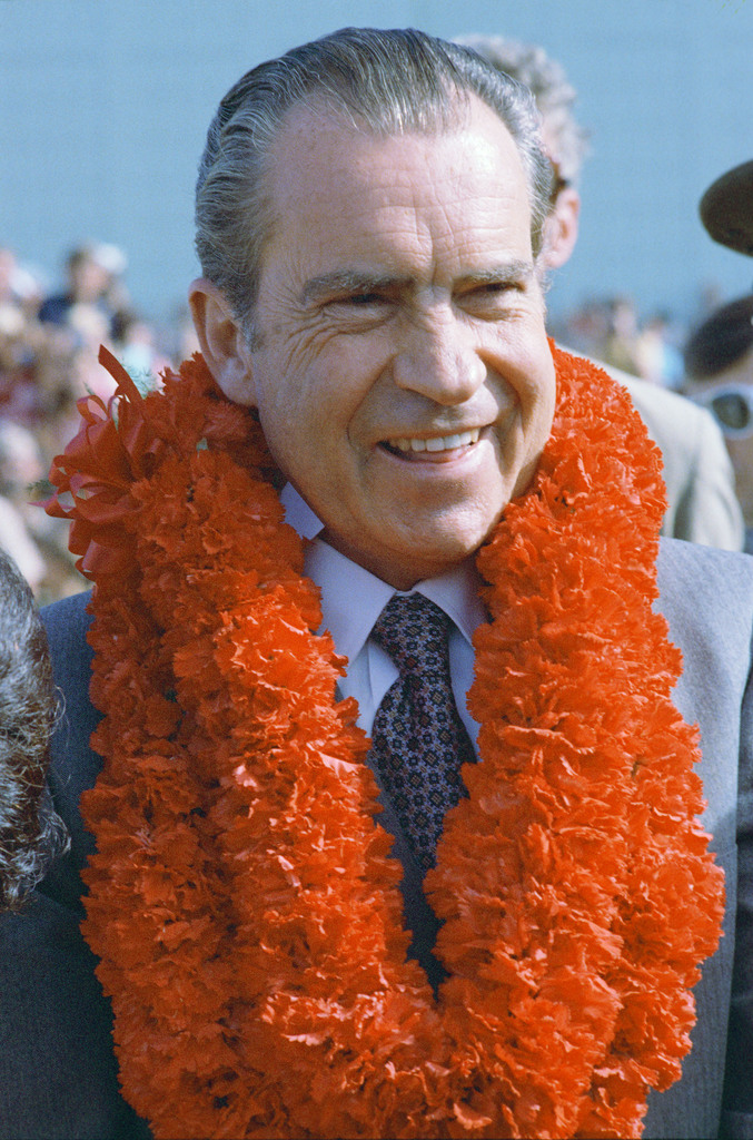 Nixon with lei